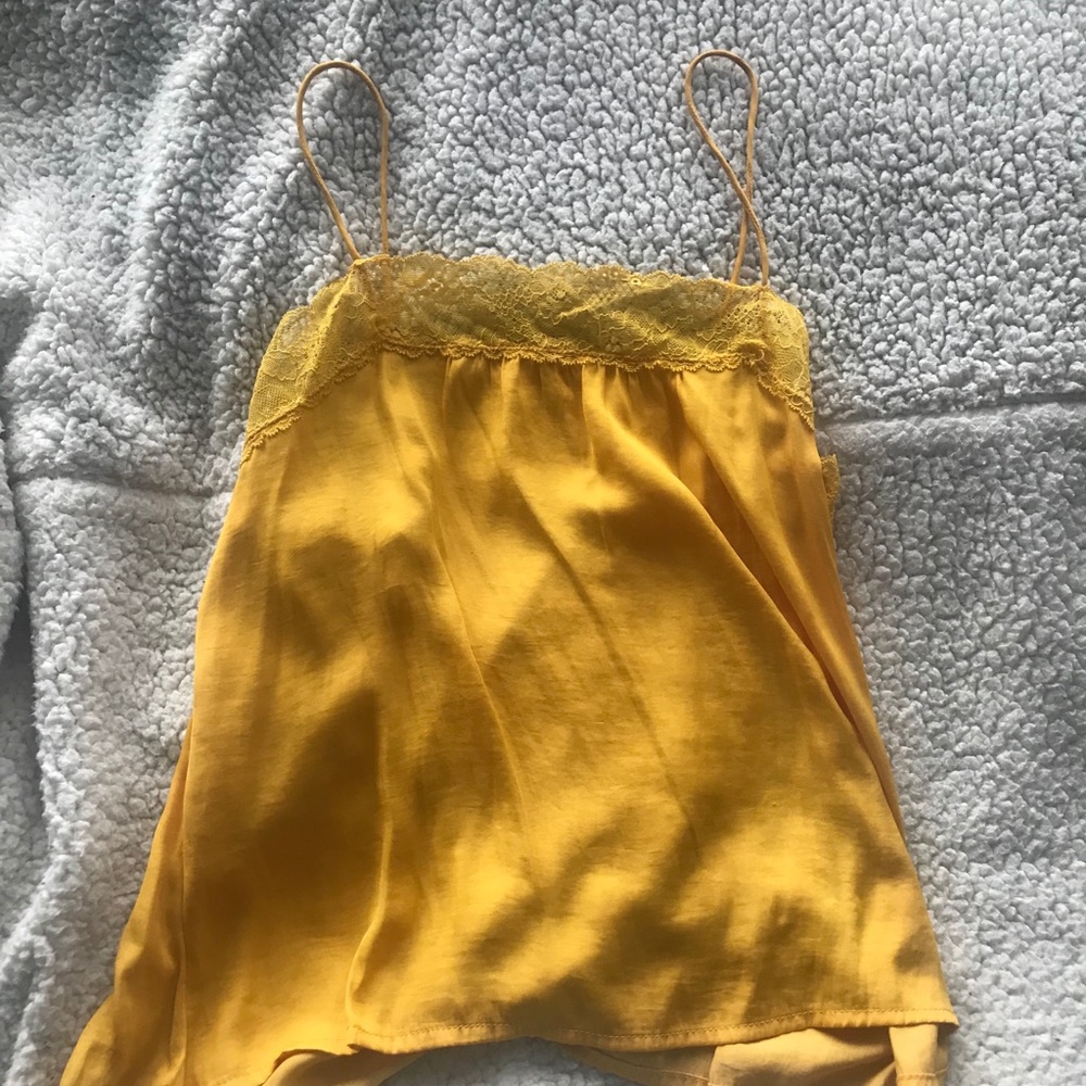 Yellow satin top